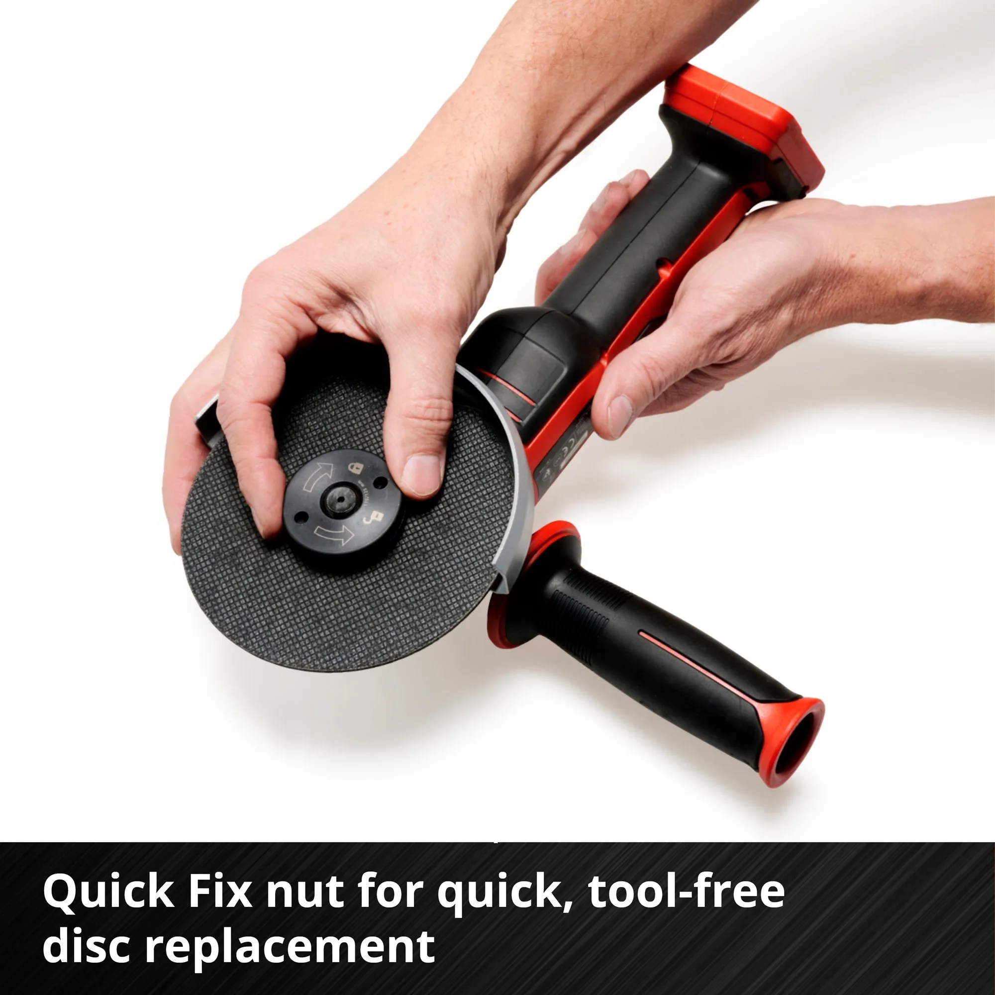 Einhell AXXIO accu haakse slijper 18/125 Q (Rood/zwart, Accu en oplader niet inbegrepen)