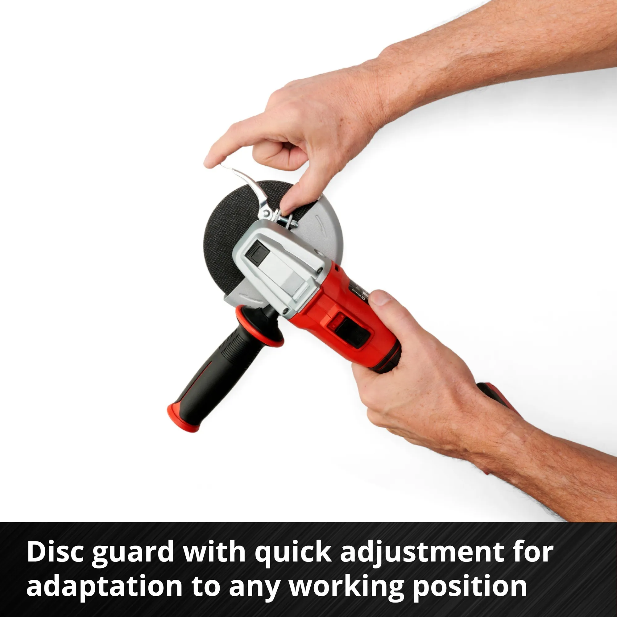 Einhell AXXIO accu haakse slijper 18/125 Q (Rood/zwart, Accu en oplader niet inbegrepen)